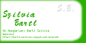 szilvia bartl business card